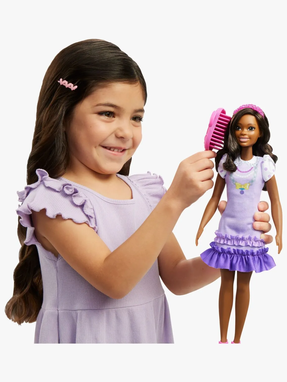 Barbie My First Dukke Brunt Hår med Puddel