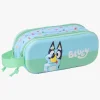 Bluey 3D Dobbelt Penalhus, Grøn/Blå