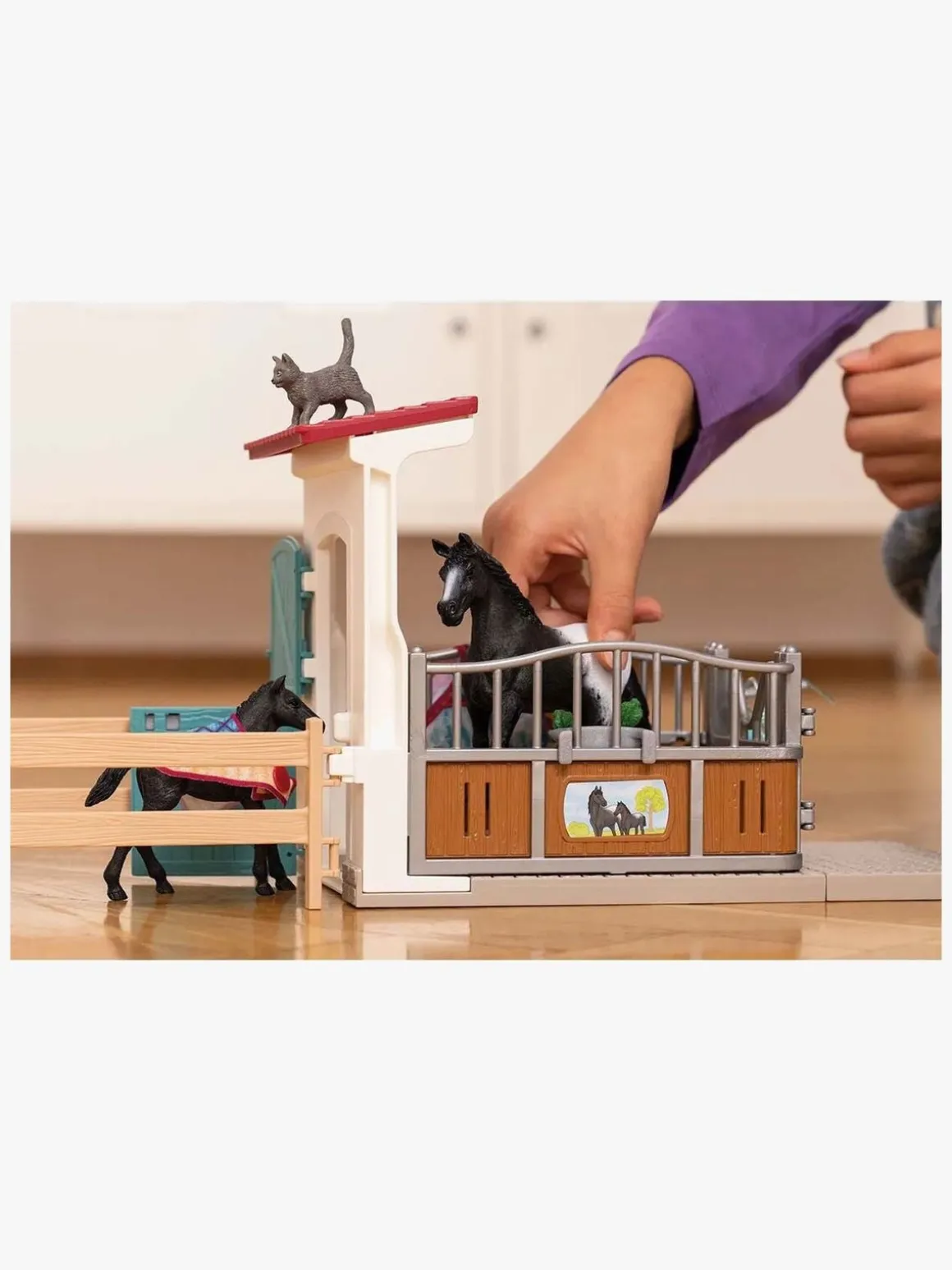 Schleich Legetøjssæt Hesteboks med Hoppe og Føl